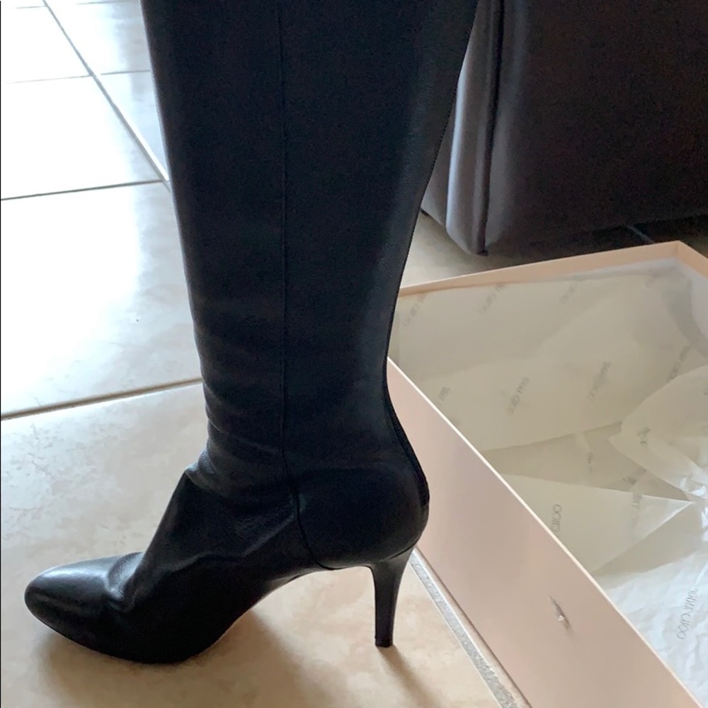 Jimmy Choo Grainy Calf black boots.